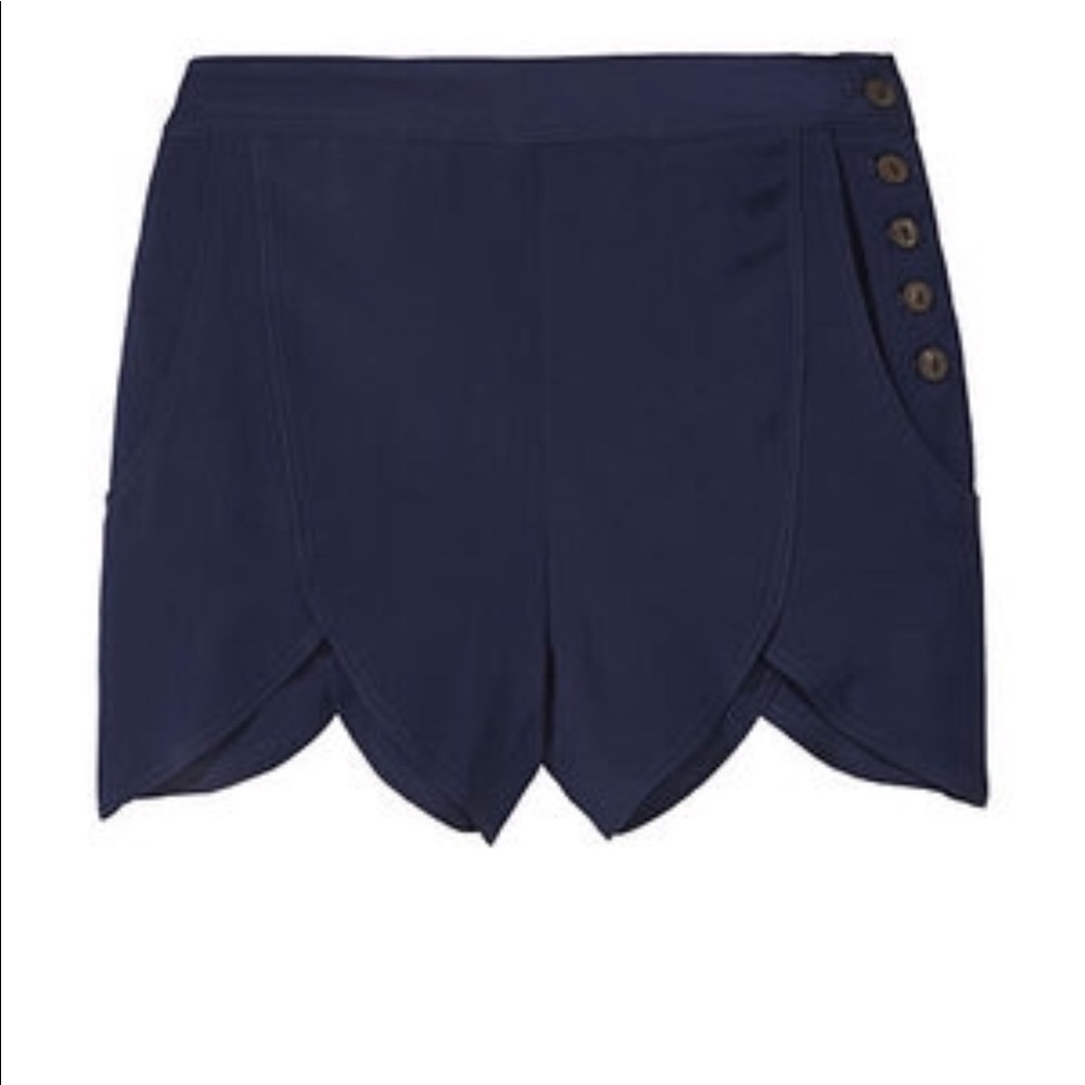 Rachel Comey Blue Silk Petal Shorts XS NWOT
